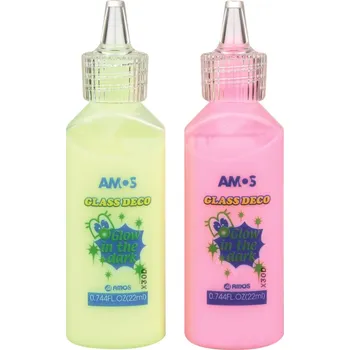 Amos Barvičky na sklo zářící ve tmě 22ml Barvičky na sklo zářící ve tmě 22ml: 1. ŽLUTÁ