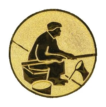 Emblém rybář Barva: bronz, Průměr: 2,5 cm