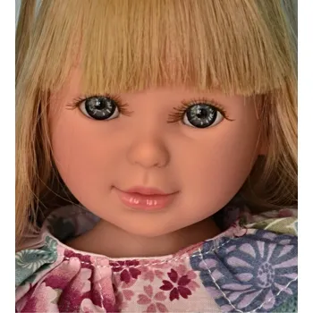 Panenka Realistická panenka Paulina v modrém svetříku od firmy Vestida de Azul (španělská panenka - 33 cm)