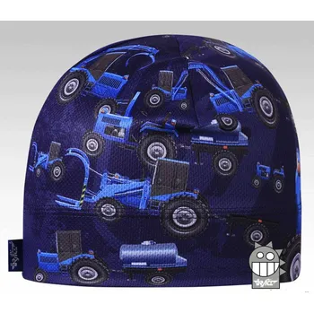 Čepice DRÁČE funkční čepice Bruno 100 modré s traktory velikost čepic: 48-50cm (1-2 roky, RDX vel.3)