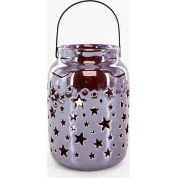 Vánoční dekorace Lucerna porcelán 19cm bordó perleť (771374)