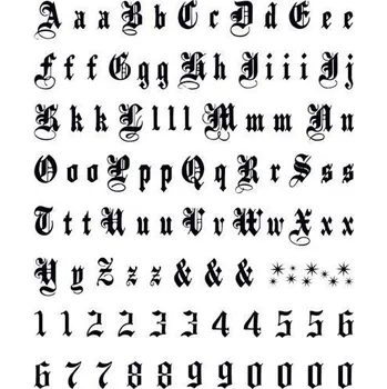 Odstranitelné tetování Písmena a čísla Old English - velké nalepovací tetování