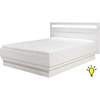 Postel Manželská postel Irma 180x200cm s osvětlením - bílá