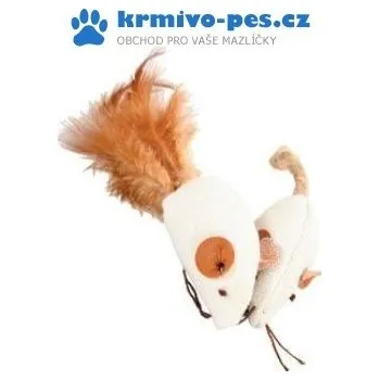 Hračka pro kočku Hračka kočka myš bílá 2 x 4cm textil Zolux