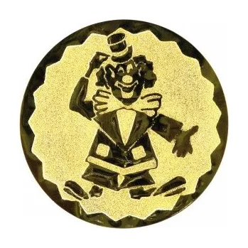 Emblém šašek Barva: bronz, Průměr: 2,5 cm