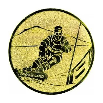 Emblém snowboard Barva: bronz, Průměr: 2,5 cm