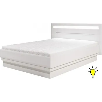 Postel Manželská postel Irma 160x200cm s osvětlením - bílá