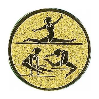 Emblém gymnastika sportovní ženy Barva: bronz, Průměr: 2,5 cm