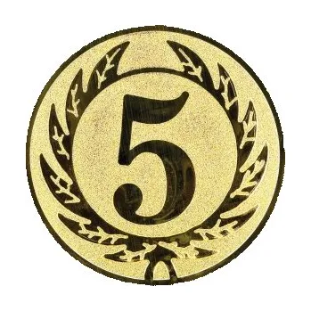 Emblém číslice 5 Barva: zlato, Průměr: 2,5 cm