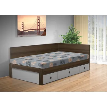 Postel Nabytekmorava Válenda s úložným prostorem Iveta 110 HIT Barva: Ořech/ Mega 031 losos, PROVEDENÍ ČEL: pravé