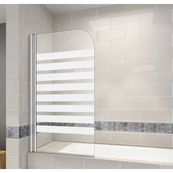 Vanová zástěna Vanová zástěna S1 STRIPE 80x140 - jednodílná sklopná, čiré sklo se vzorem