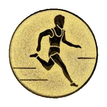 Emblém běh muž Barva: bronz, Průměr: 2,5 cm
