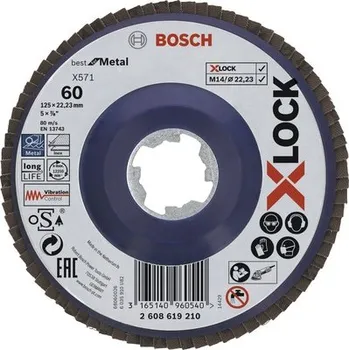 Brusný kotouč Lamelový brusný kotouč Bosch X-LOCK Faecherscheibe BfM 125mm K60