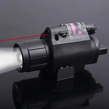 Svítilna Extra silná svítilna LED CREE -180 Lumen s červeným laserem.Rychloupínací systém na 22mm lištu.