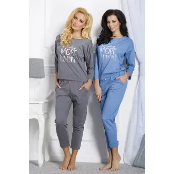 Dámské pyžamo Taro, dámské pyžamo 1196-Jurata, dlouhý rukáv, šedá, vel. XL