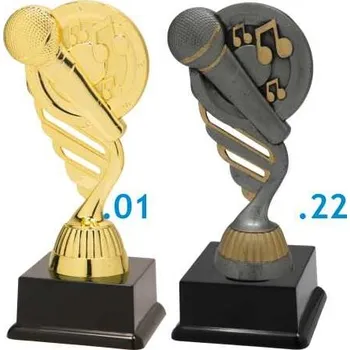 Figurka mikrofon Barva: Zlatá, Výška: 16 cm