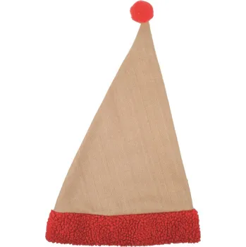 Karnevalový doplněk Anděl Přerov Čepice mikulášská jutová s červeným lemem 47 cm