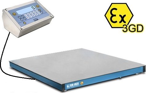 váha DINI ARGEO ETB 600kg/100g, 1250x1250mm, ATEX3GD (váha do prostředí Ex, zóna 2 a 22)