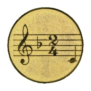 Emblém noty Barva: bronz, Průměr: 2,5 cm