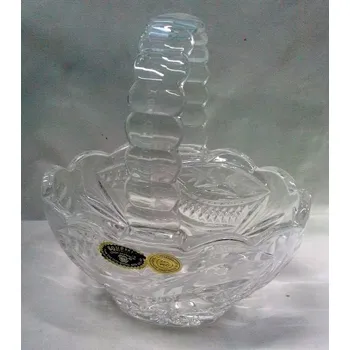 Odpadkový koš Košík skleněný křišťálový koš misa lisovaný O481
