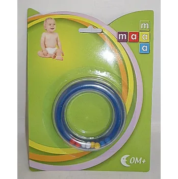 Hračka pro kojence Chrastítko kroužek s korálky plastové Maamaa