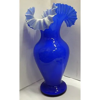 Váza Váza skleněná modrá bez malby SOU 39