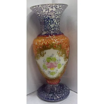 Váza Váza skleněná mramor modro oranžový malovaná TF 61