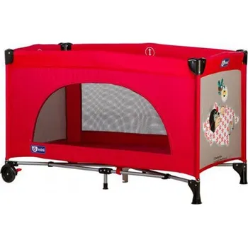 Dětská postýlka Cestovní postýlka červená s obrázkem Krtečka pana Milera