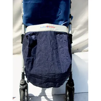 Kočárek Nánožník na sportovní kočárek modrý s bílým pruhem