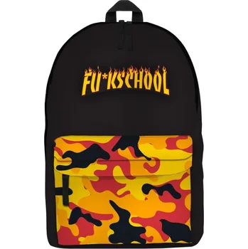 Sportovní vak Blingstar Batoh FUCK SCHOOL s nápisem - Camo 1655