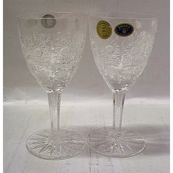 Stojan na víno Odlivky na víno český křišťál na noze 2 ks jemný brus na export 17 cm O516