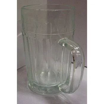 Sklenice Třetinka hospodská na pivo silnostěnná s uchem čirá s ryskou