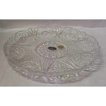 Tác kulatý velký skleněný křišťálový 0 424