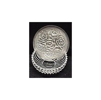 Cukřenka Doza s víkem skleněná cukřenka nižší květ matná český křišťál kulatá O286