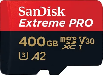 Paměťová karta SanDisk Extreme PRO microSDXC 400 GB UHS-I U3 V30 A2 170 MB/s + SD adaptér