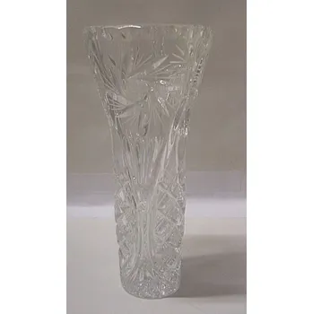 Váza Váza skleněná křišťálová polobrus dlouhá úzká Vilma O467