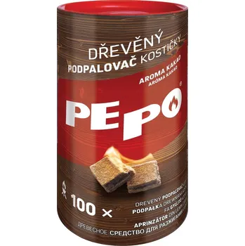 Podpalovač PEPO Dřevěný podpalovač kostičky 100 ks
