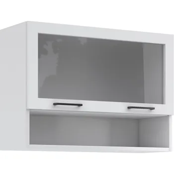 Kuchyňská linka Kuchyňská skříňka ASTA, horní vitrína 100cm, bílá mat