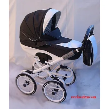 Kočárek Kočárek Symphony Classic TO luxusní kombinovaný velká nafukovací kola color černý a bílá koženka