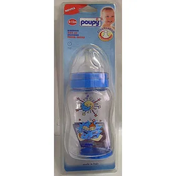 Láhev Široká dětská láhev 225 ml Poupy Italie