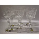 Odlivky skleničky na víno tvar tulipán O61 6 kusů broušené