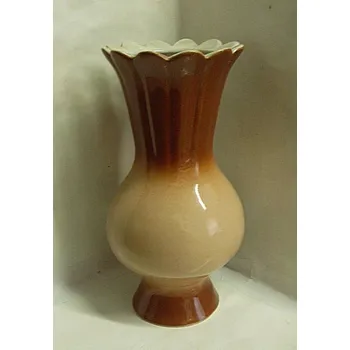 Váza Váza keramická hnědo béžová 20 cm vysoká