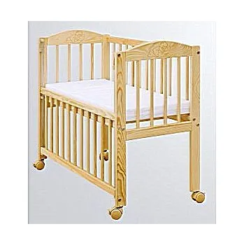 Dětská postýlka Postýlka dětská dřevěná Atypická Malá 90 x 41 cm stahovací bok borovice