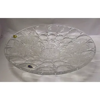Tác kulatý velký skleněný lisovaný křišťálový O12