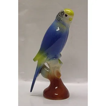 Socha ptáčka andulky modro bílé keramická ts 9