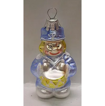 Vánoce Voják s bubnem vánoční skleněná ozdoba 2 barvy