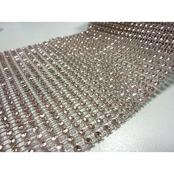 Stuha Diamantový pás - 12cm/1m - starorůžový