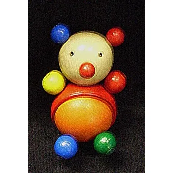 Hračka pro kojence Hrkačka chrastítko medvídek dřevo barevný