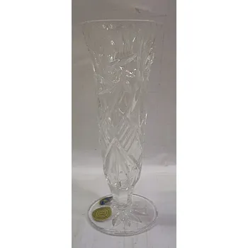 Váza Váza skleněná lisovaná O338 křišťálová Apolenka