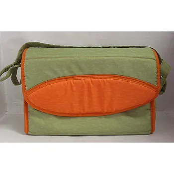 Přebalovací taška Kabela ke kočárku závěsná taška bledě zelená a oranžová